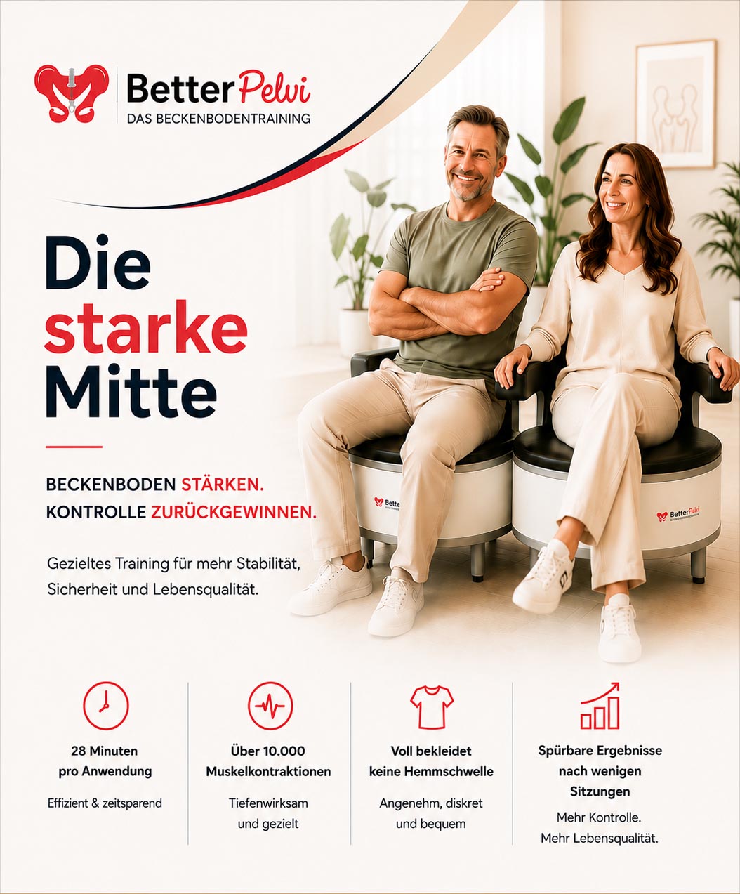Ergebnisse die man sieht. Pflege die man spürt. better pelvi